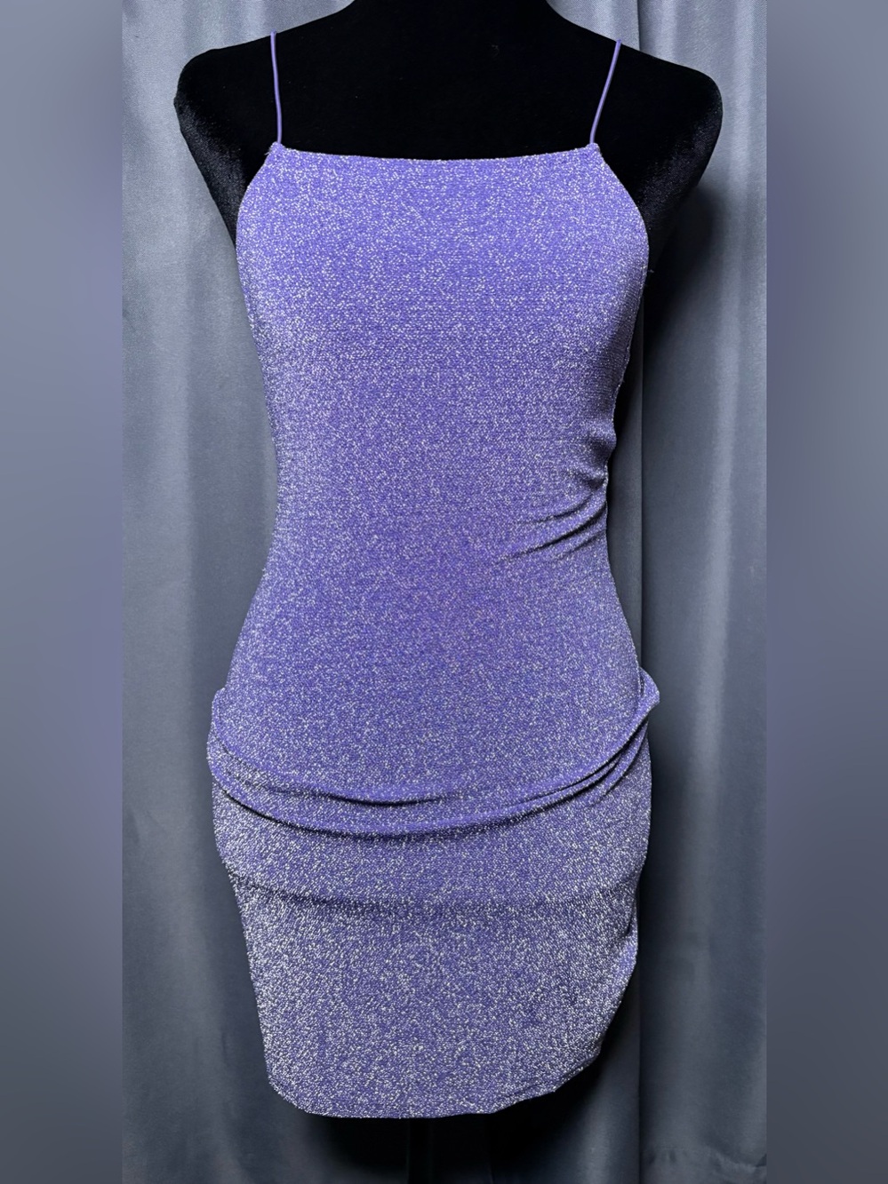 Divided Shimmery Black and Purple Dress